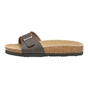 EVER AU Women Swan Leather Easy Slip-On Sandals - Brown Oiled Leather
