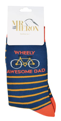 Mr Heron - Mens Dad Socks | Novelty Bamboo Socks | Breathable Soft | Fathers Day Gift for Amazing Dad - Dad Socks (Navy)