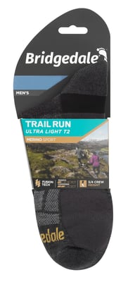 Bridgedale - Heren Hardloop Ultralichte Merino Sport Sokken - Gunmetal