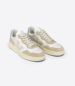 Veja V-90 Leather Damskor Vit/Pierre/Steel Träningsskor