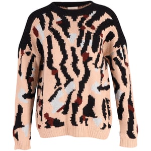 Chloe Mönstrad Chunky Stickad Tröja i Flerfärgad Cashmere
