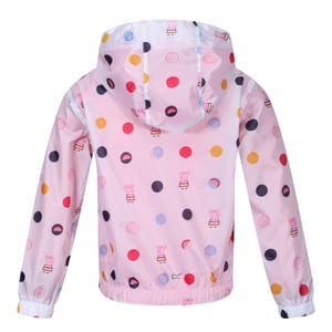 Regatta Childrens/Kids Peppa Pig Polka Dot Hooded Waterproof Jacket (Light Pink)