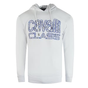Cavalli Class witte hoodie met bloemenlogo