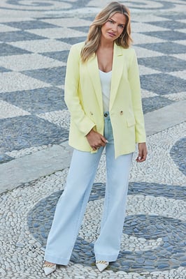 Yellow Double Breasted Blazer