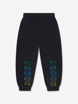 Off-White Kids Diagonal Rainbow Joggers in Black
