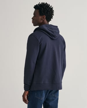 GANT Mens Regular Fit Shield Logo Full Zip Hoodie