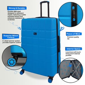 Hard Shell Blue Luggage Travel Bag Suitcases