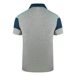 Aquascutum Colour Block Aldis Crest Chest Logo Grey Polo Shirt