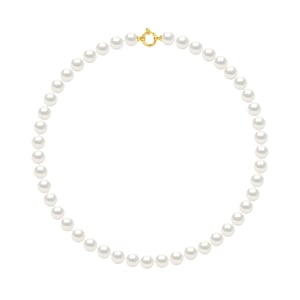 DIADEMA - Necklace - Real Freshwater Pearls - Yellow Gold