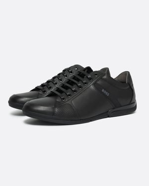 BOSS Orange Saturn Mens Low Profile Leather Trainers With Odour-Control Lining NOS