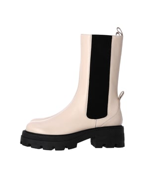 Sergio Rossi Milla Platform Boots in White Leather