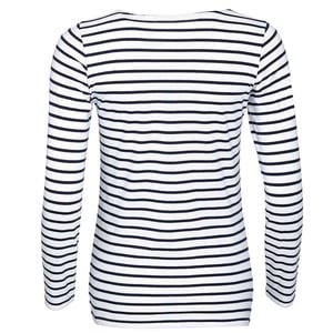 SOLS Dames/Dames Marine Gestreept T-shirt met Lange Mouwen (Wit/Zwaar)