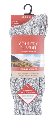 PENNINE WALKER - Mens Heavy Kntted Wool Hiking Socks for Walking