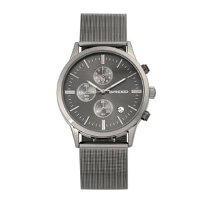 Breed Espinosa chronograaf mesh-armband horloge met datum