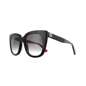 Gucci zonnebril GG0163SN 003 Zwart met rode en groene bruine gradiënt