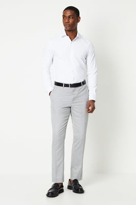 White Tailored Fit Long Sleeve Easy Iron Shirt
