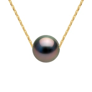 Gekweekte Pearl Necklace Tahiti Ronde 89mm Geel Gouden Ketting