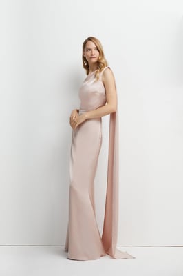 Drape Shoulder Detail Bridesmaids Dress