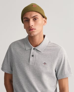 GANT Mens Regular Fit Short Sleeve Shield Logo Pique Polo