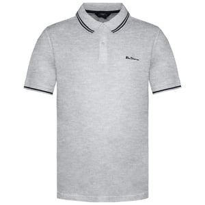Ben Sherman Breed Tweeling Gestipt Heren Grijs Poloshirt