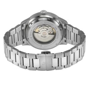 Gevril Men's Guggenheim Automatic 316L Stainless Steel Black Dial, 316L Stainless Steel Satin and Polished Bracelet.