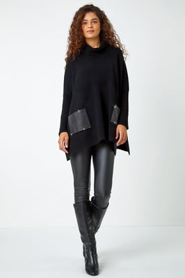 Sparkle Pocket Poncho Jumper