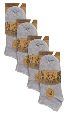 12 Pairs Kids Trainer Socks | Anti Blister Ankle White Bamboo Socks for Boys - Grey
