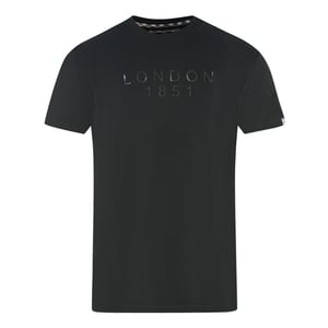 Aquascutum London 1851 T-shirt med tejplogo, svart