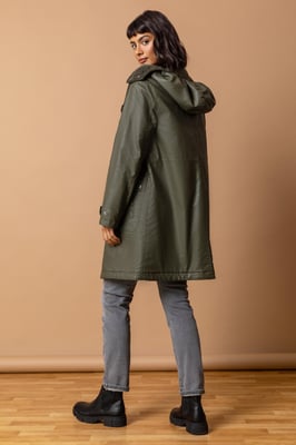 Waxed Longline Hooded Coat