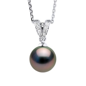 Necklace Prestige Jewelry - Real Cultured Tahiti Pearl Round 9-10 mm