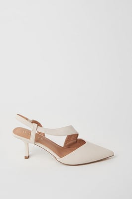 Evelyn Asymmetric Slingback Kitten Heel Court Shoes