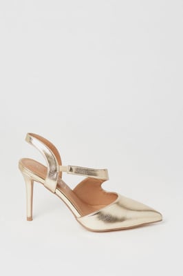 Wide Fit Everly Asymmetric Pointed Stiletto High Heel Courts