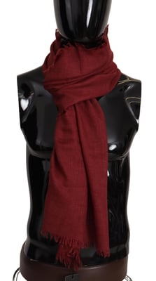 Dolce & Gabbana Rode DG Kroon Kasjmier Zijde Sjaal Fringe Wrap Mannelijke Sjaal