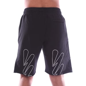 Off White Wave Outline Diagonal Sweat Shorts i Svartvitt för män