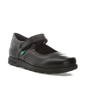 Girl's Kickers Fragma Pop Leather Shoes in Black