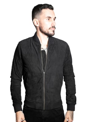 Bomberjacka i läder för herrar Retro Goat Suede Varsity-Athens