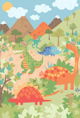 Dinosaur Wall Mural Multi