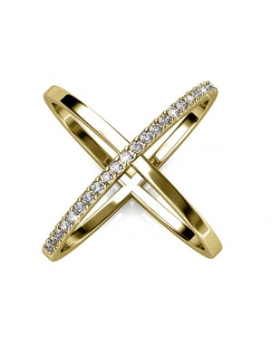 X Duo ring - Oostenrijks kristal