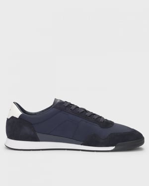 BOSS Orange Titanium Mens Mixed Material Lace-Up Trainers with Suede Trims