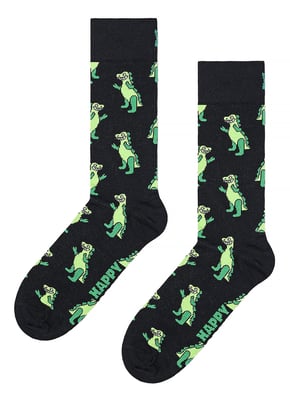 Novelty Dinosaur Print Socks | Happy Socks | Cute Funny Dino Socks - Green