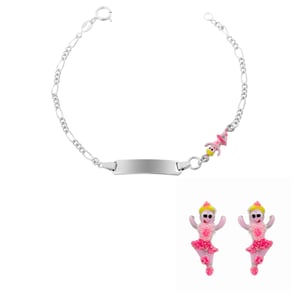 Orphelia 'Oviva' Kinder 925 Sterling Zilveren Set: Armband + Oorbellen - Zilver SET-7137