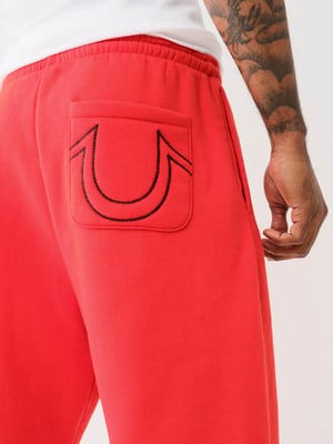 Relaxed Ladder Applique Jogger in Red