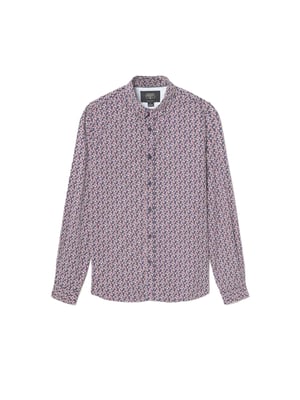 Le Temps Des Cerises Herrskjorta Floy mit rotem Blumenmuster