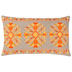 furn. Kalina Embroidered Geometric Polyester Filled Cushion