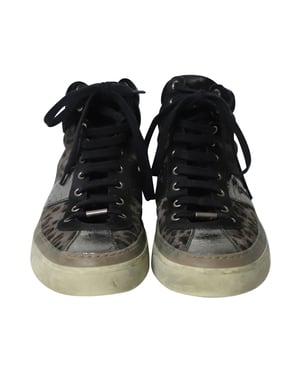 Jimmy Choo Belgravia Leopard High Top Trainers in Multicolor Leather