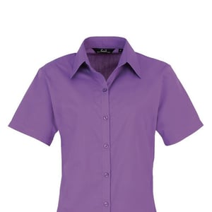 Premier Popeline blouse met korte mouwen / Gewoon werkoverhemd (Rijke Violet)