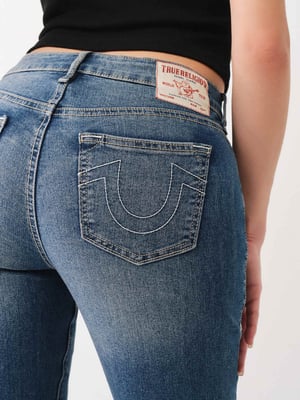 Jennie Single Needle Mid Rise Skinny in Medium Sunkissed Wash