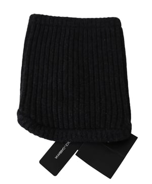 Dolce & Gabbana Zwarte Heren Balaclava Kasjmier Gebreide Nekwrap Hoed