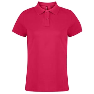 Asquith & Fox Womens/Ladies Plain Short Sleeve Polo Shirt (Hot Pink)
