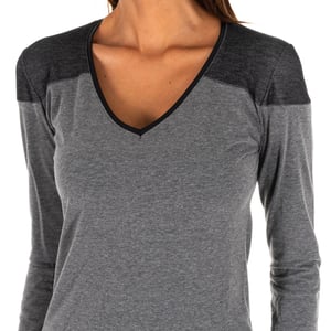 V-ringad långärmad outdoor t-shirt för kvinnor DB756